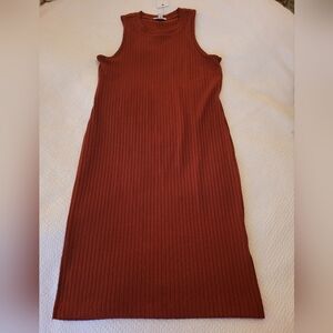 Sleeveless knit ribbed dress